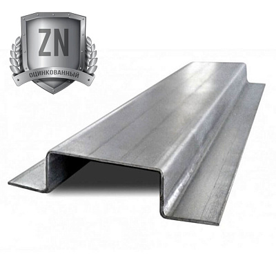 Шляпный профиль П-образный 65х20х20мм оцинкованный стенка 1,2мм длина 3 метра для лаг (поперечин) забора