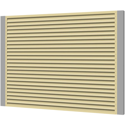 Секция забора жалюзи из ламелей жалюзи ЭКО-Z RAL1014 Бежевый с металлическими столбами