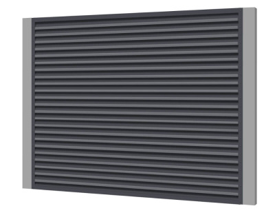 Секция забора жалюзи из ламелей жалюзи ЭКО-Z RAL7024 Серый Графит полиэфир. эмаль в цвет ПМ с металлическими столбами